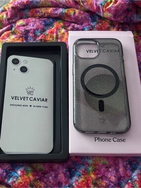NEW Gray Stardust Glitter Sparkle Velvet Caviar iPhone 15 Case